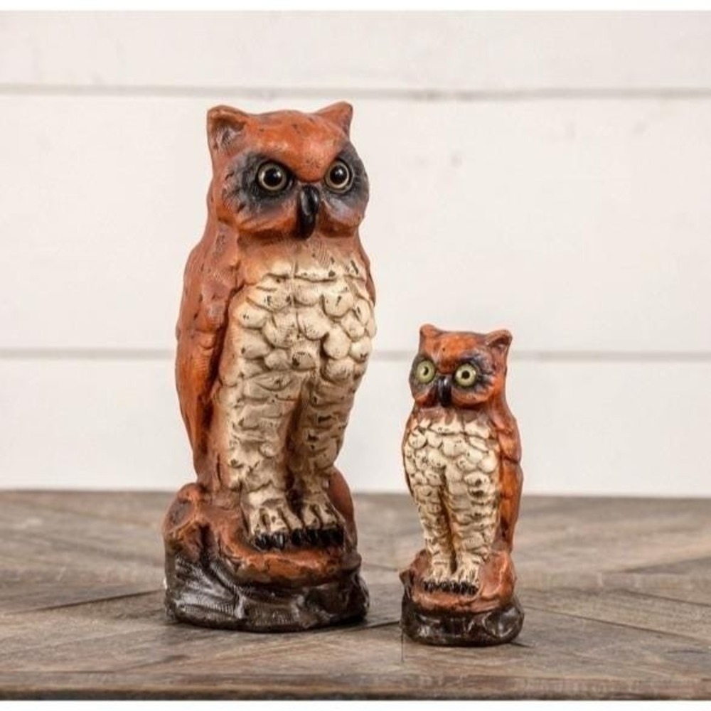 Ragon House Halloween Harvest Vintage Style Orange OWL Figurine 6" NEW - Picture 3 of 4